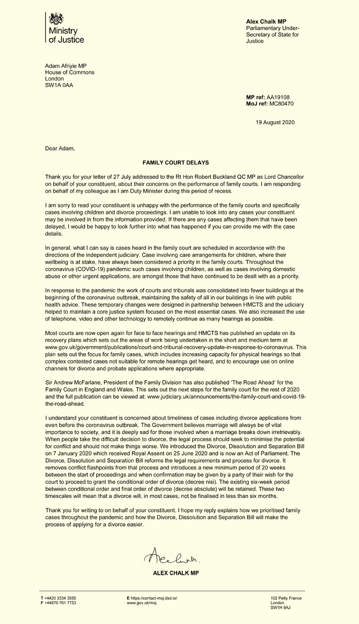 Letter from Adam Afriyie